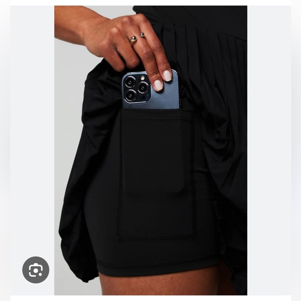 Fabletics Hot Shot Pleated Classic Mini Athletic Dress Black Size M - Picture 3 of 8